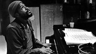 Soul singer and songwriter Marvin Gaye at Golden West Studios in 1973 in Los Angeles, California