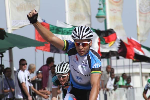 Malcolm Lange (Team Medscheme) salutes his win