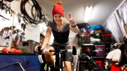 Rook on a WattBike riding toward recovery