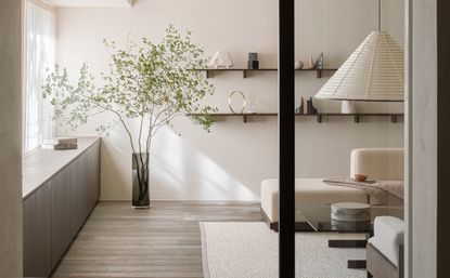 a japandi style living room