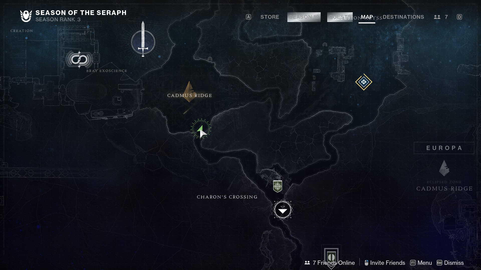 Destiny 2 Override Frequency location by road on map