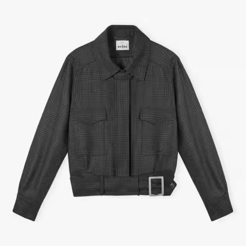 brora checked bomber jacket
