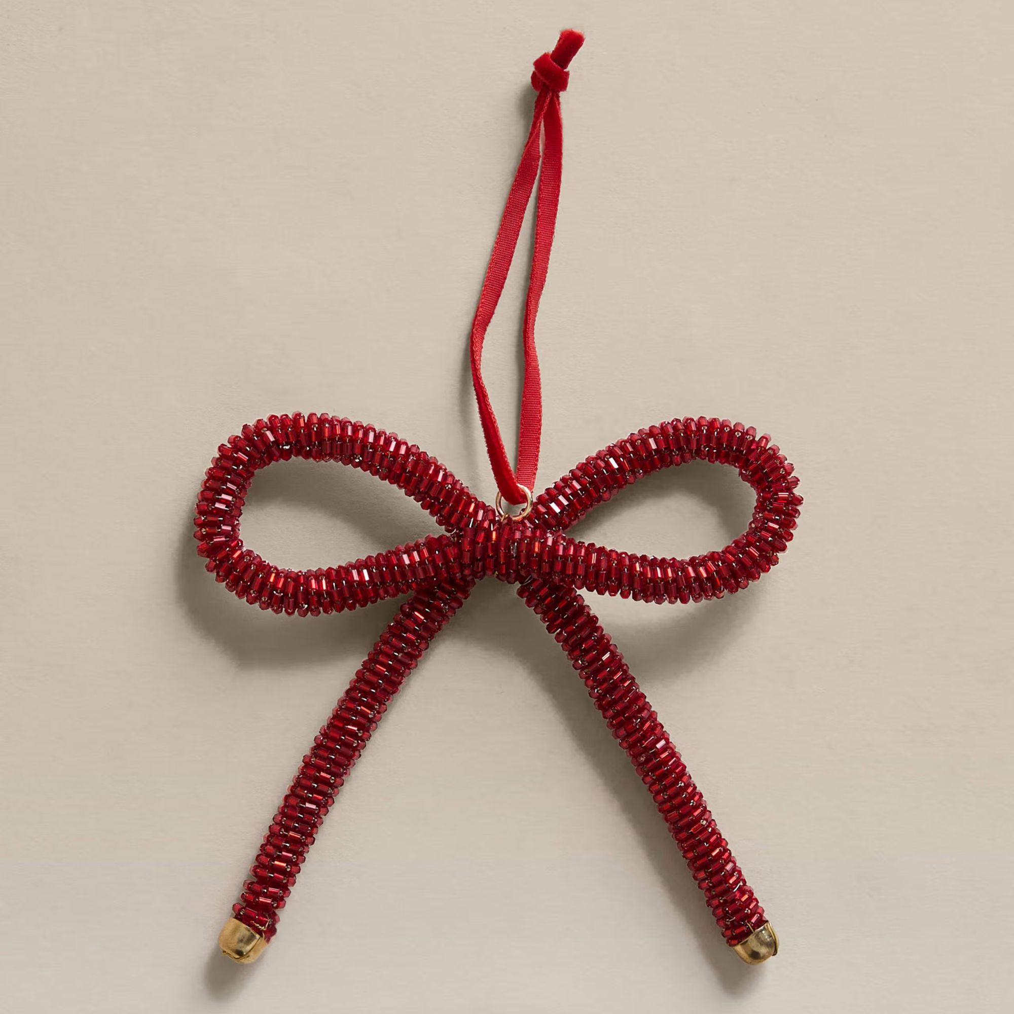 beaded bow tree hanging