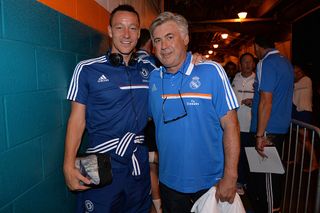 Chelsea's John Terry, Real Madrid's Carlo Ancelotti during the Guinness International Champions Cup 2013 match between Chelsea and Real Madrid at the Sun Life Stadium on 7th August 2013 in Miami, USA.