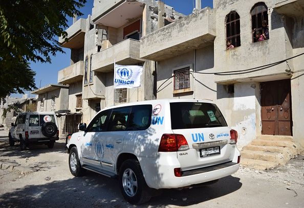 An aid convoy in Syria.