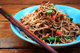 Pork satay noodles