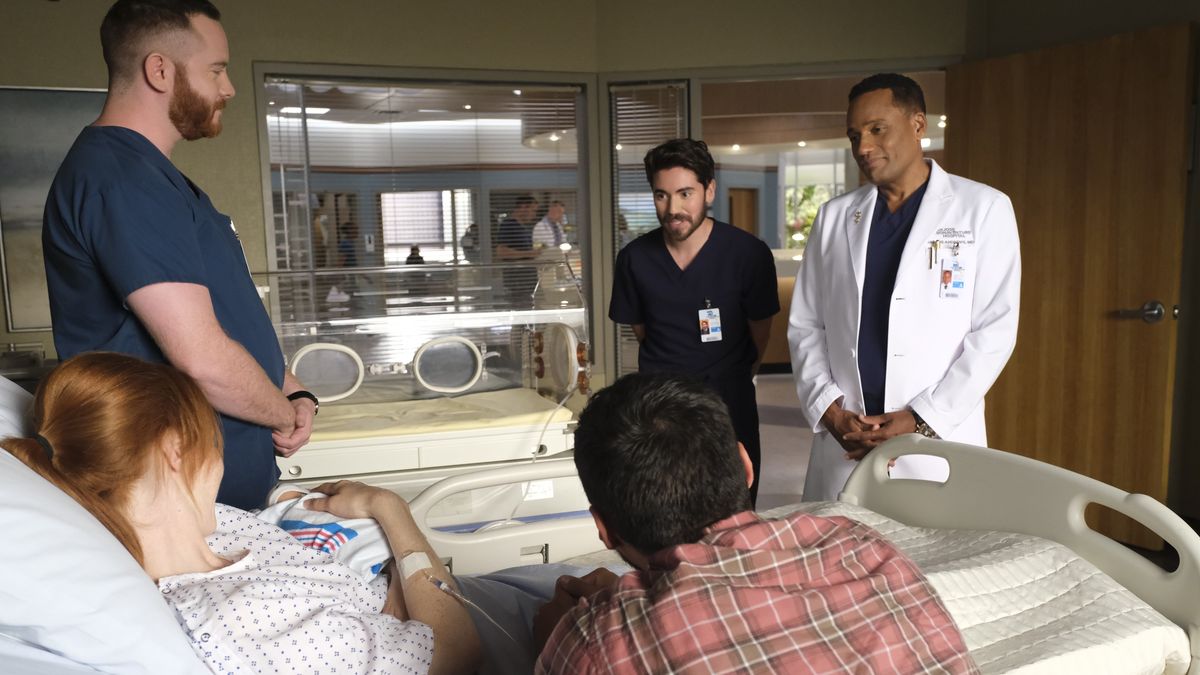 Giacomo Baessato, Noah Galvin and Hill Harper in The Good Doctor