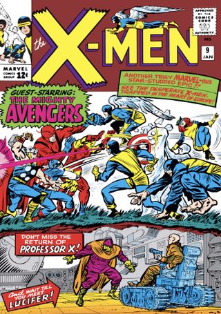 image of the Avengers fighting the X-Men
