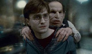 Daniel Radcliffe and Warwick Davis in Harry Potter