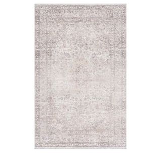 faded washable antique-style grey rug