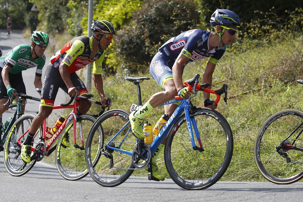 Guillaume Martin in the breakaway during stage 2 at the Giro della Toscana