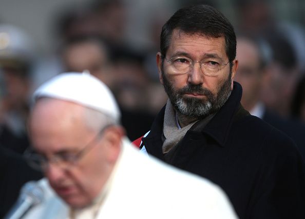 The mayor of Rome, Ignazio Marino, and Pope Francis.