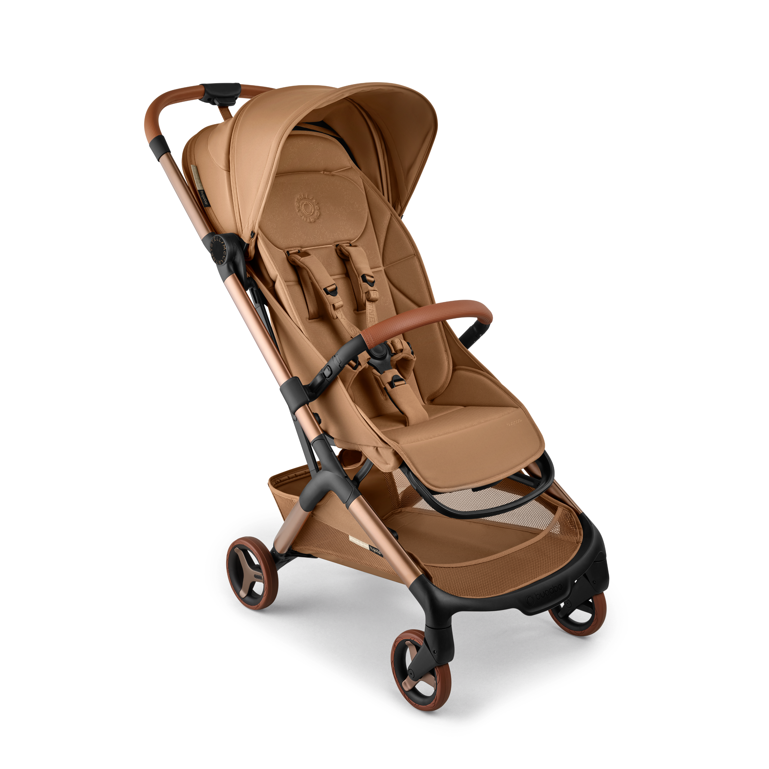 Bugaboo X Stella Mccartney Butterfly 2 Plus Travel Stroller Tobacco Brown Base, Tobacco Brown Fabrics, Tobacco Brown Sun Canopy