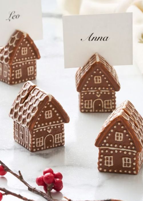 Gingerbread House Place Card Holders, Set of 4