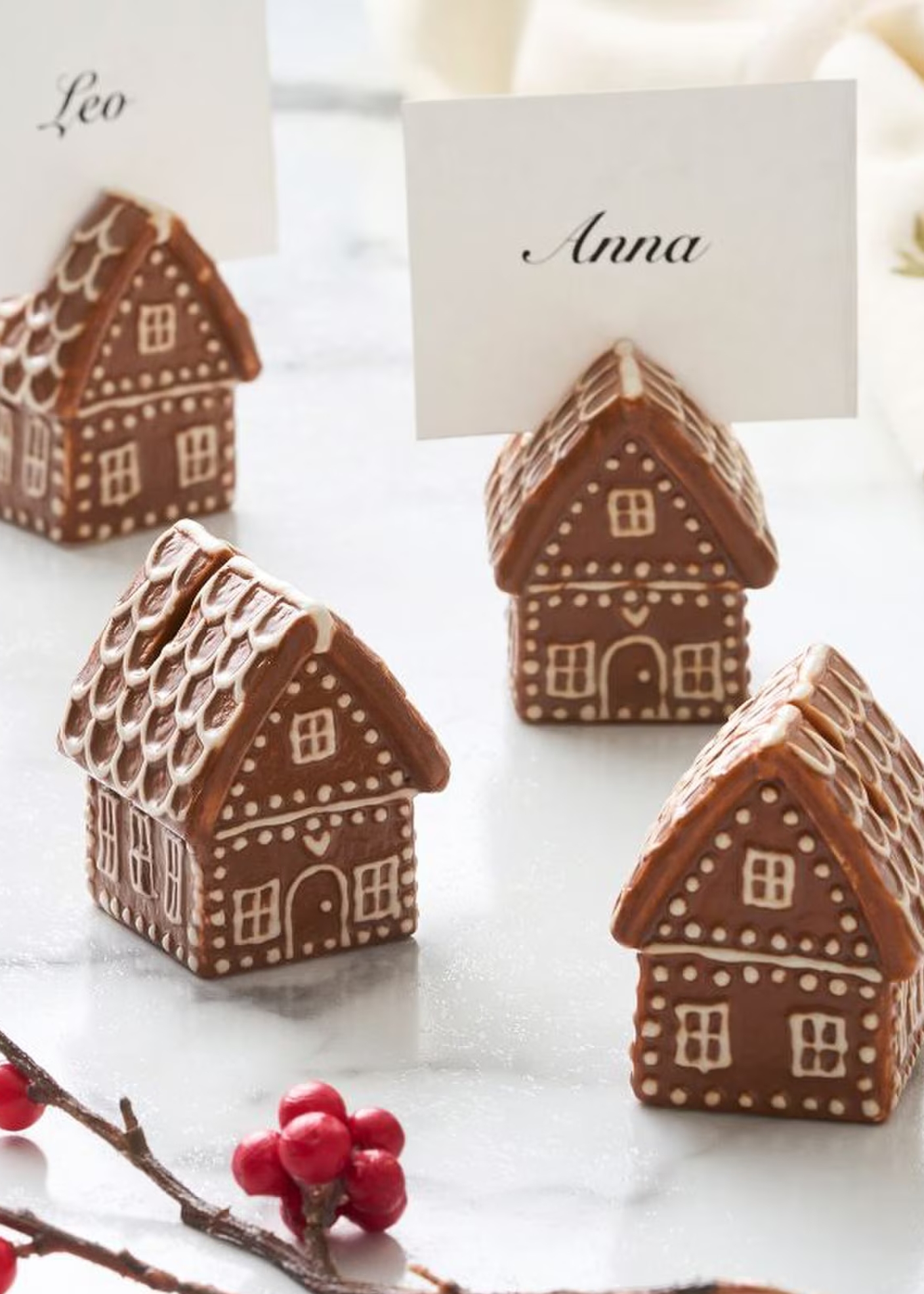 Gingerbread House Place Card Holders, Set of 4