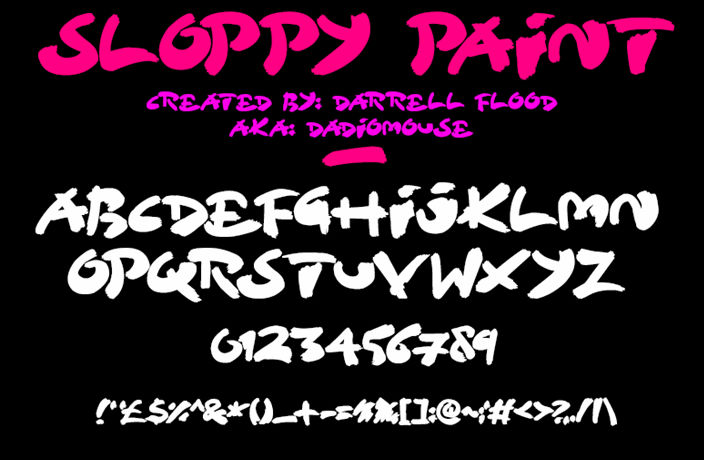 Free graffiti fonts: Sloppy Paint