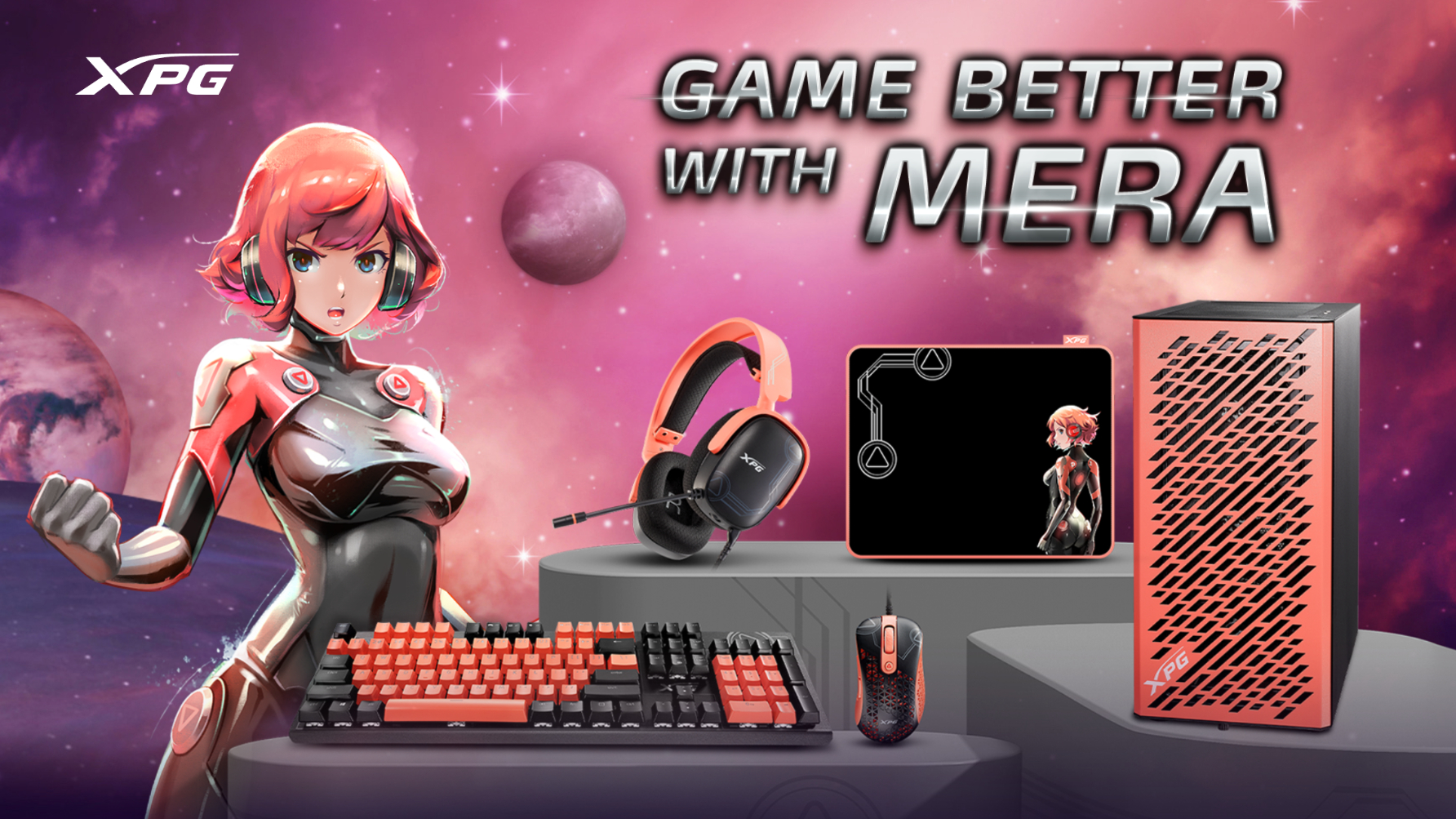 Xtreme Saga's Mera with all the XPG gaming gear.