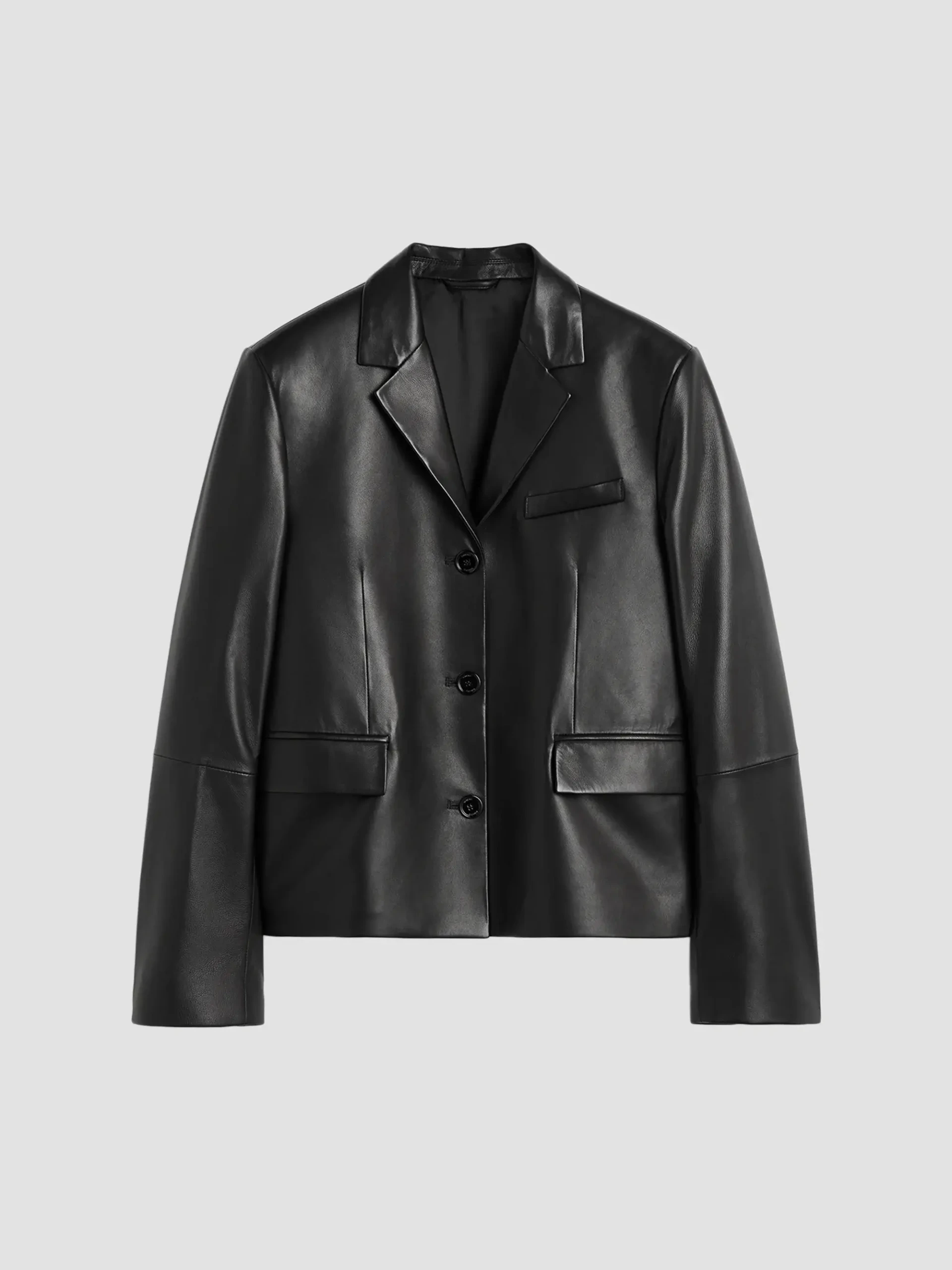 Short Leather Blazer