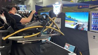 Red Bull's PAX Aus 2022 booth featured VR F1 racing.