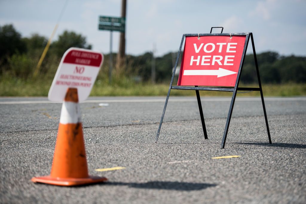 A sign at a polling place in North Carolina.