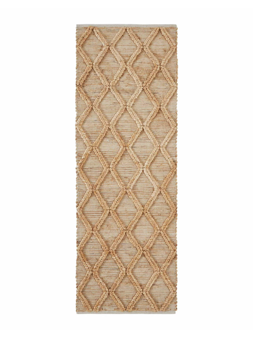 Natural Jute Trellis Diamond Indoor Rug Runner