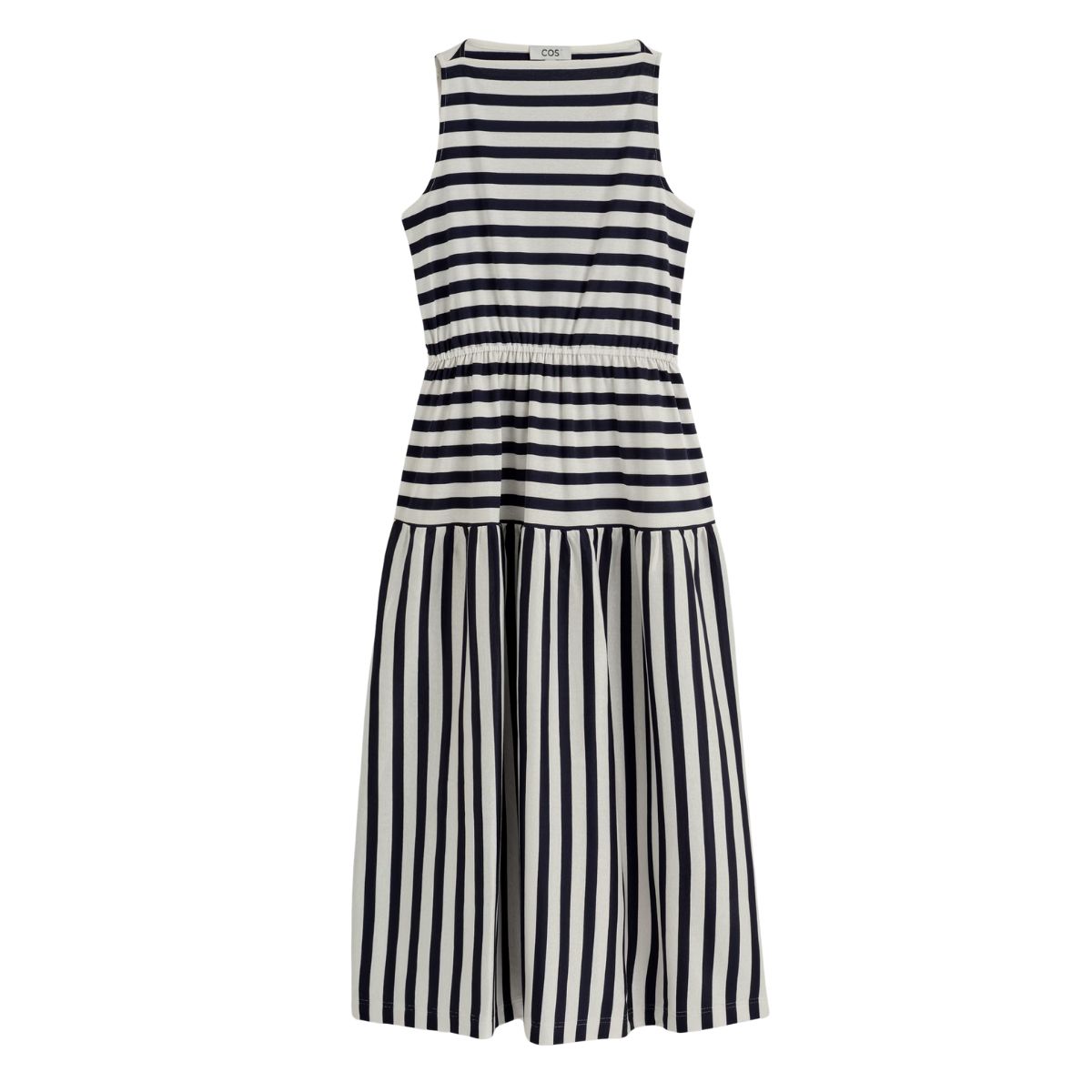 COS, Boat-Neck Gathered Midi Dress