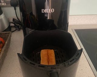 Dreo air fryer with pain au chocolat in
