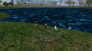players gathered on lakeshore