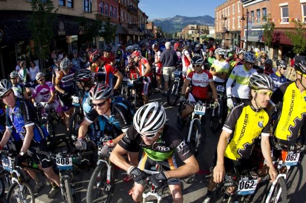 Riders at the start of stage three.