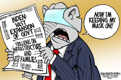 Political Cartoon U.S. biden gop big government