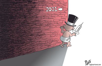 Editorial Cartoon U.S. 2020 New Year 2021 Coronavirus Vaccine