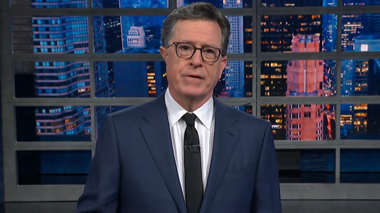 Stephen Colbert gives his monologue on The Late Show.