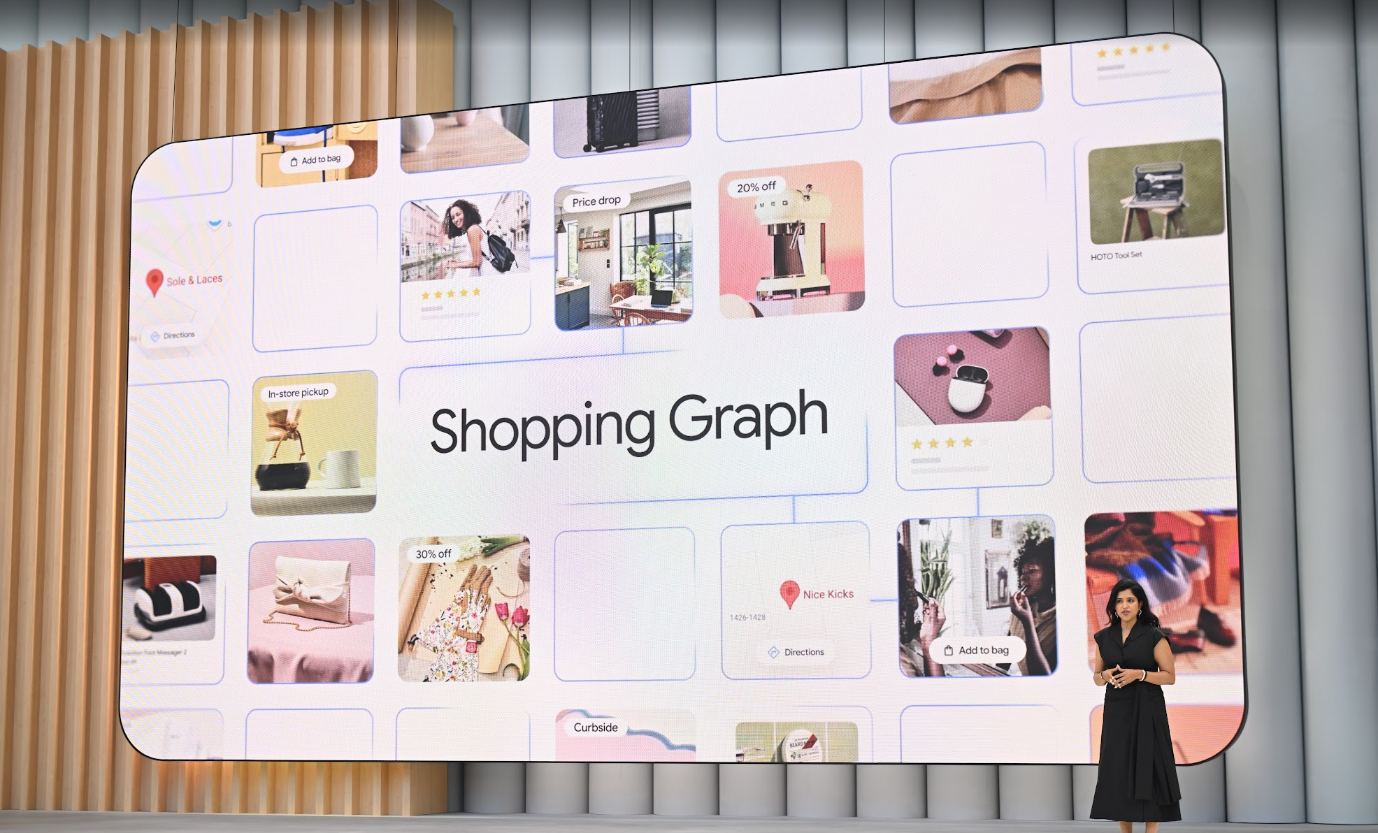 A slide showing the Shopping Graph feature in AI Mode