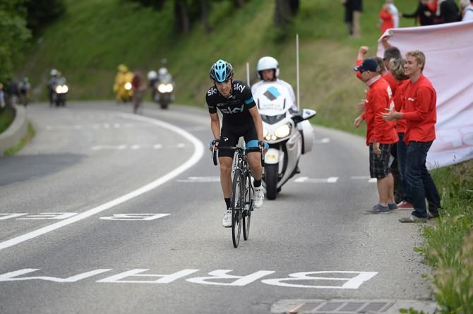Mikel Nieve (Team Sky) is on his way to winning the final stage of the Dauphin&eacute;