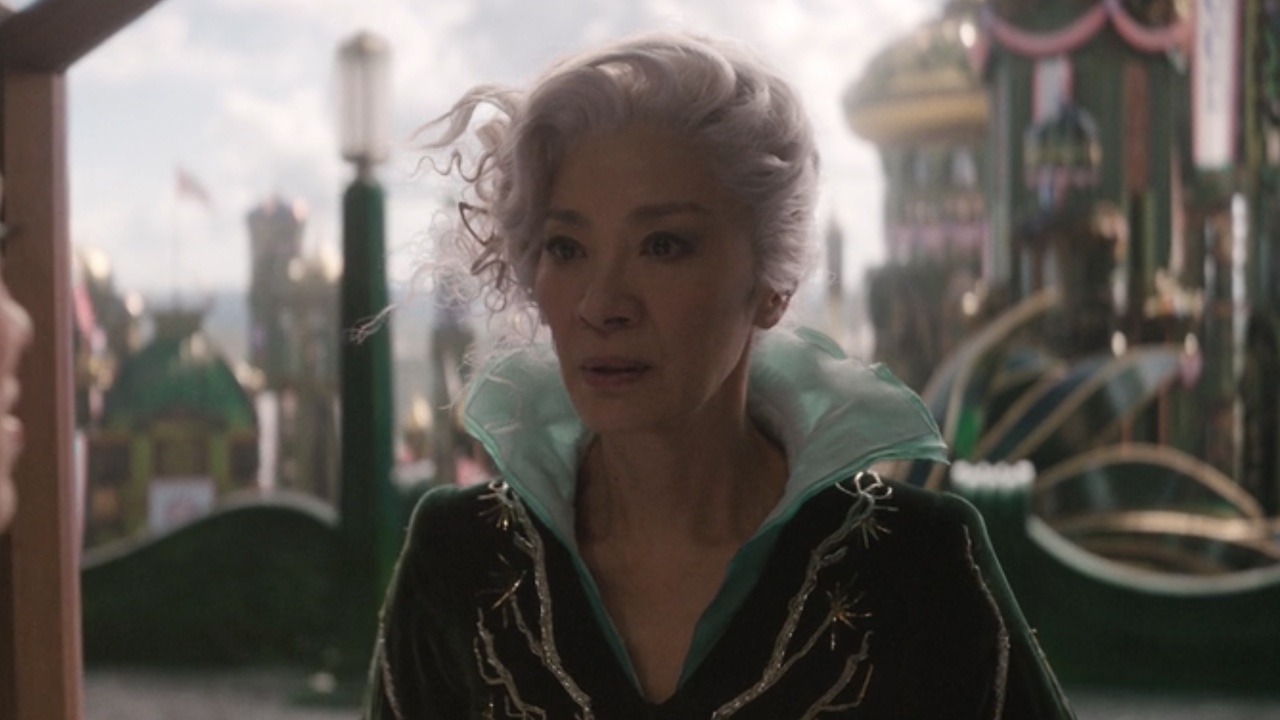 Madame Morrible looking scared at the end of Wicked: For Good