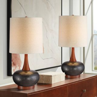 Two 360 Lighting Andi Mid Century Modern Table Lamps 