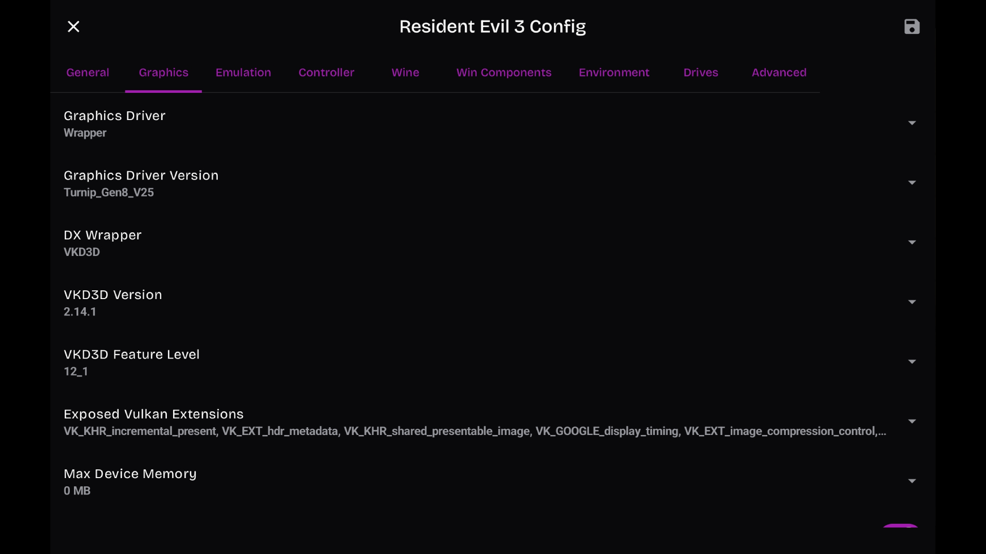 FEX Settings in-game