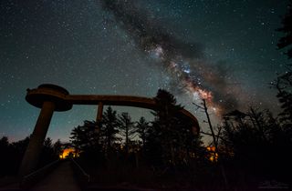 Jeff Stamer grabbed multiple views of the Clingmans Dome observation tower in the Great Smoky Mountains National Park, and even tried to create a time-lapse video (it was less than 1 second long). He called this image "♫Meet George Jetson...♫".