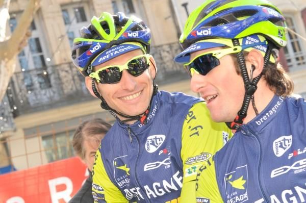 Florian Guillou (Bretagne - Schuller) and teammateMathieu Halleguen.