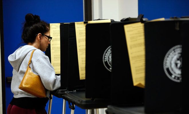 Woman voting