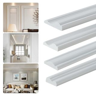 Yefanxi Peel and Stick Panels Molding Trim, Flexible Chair Rail Classic Wall Trim, Self-Adhesive Wall Paneling Strip for Home Decoration(white 10ft*1.3in)