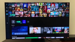 Samsung smart TV interface on QN90B TV