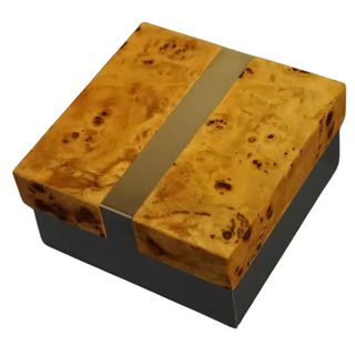 Tommaso Barbi Burl Wood and Chrome Decorative cigar box