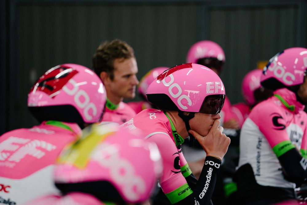 The riders listen to a pre-ride brief
