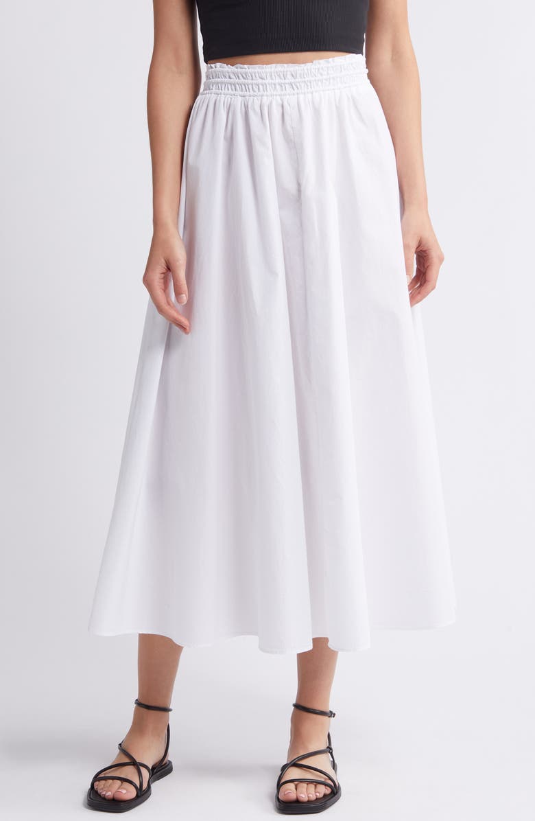 Pull-On Paperbag Midi Skirt