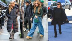 trio of images celebs wearing uggs