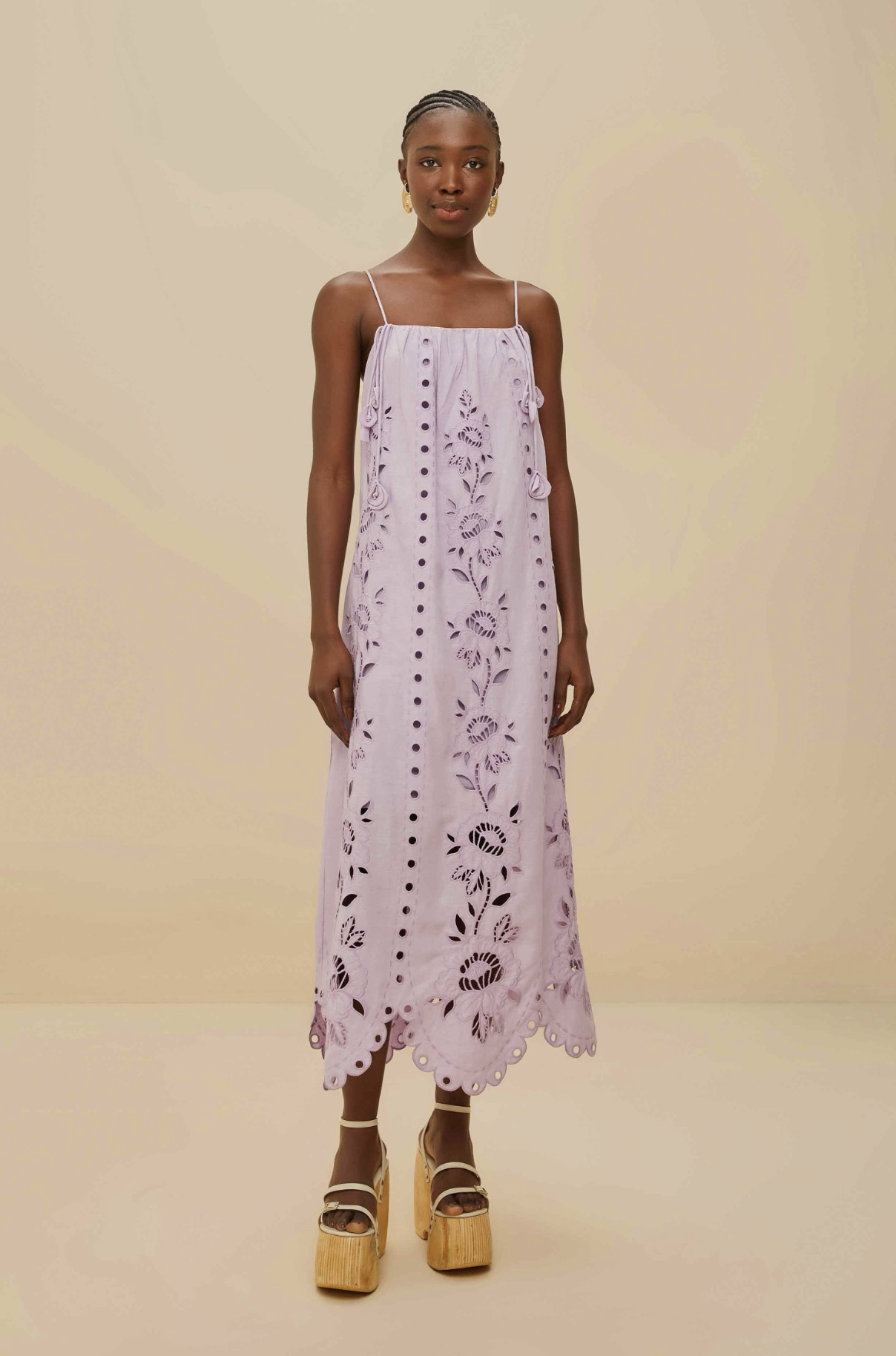 FARM RIO, Lilac Richelieu Lenzing Ecovero Euroflax Maxi Dress