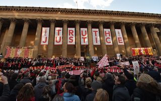 Liverpool supporters remember the Hillsborough victims