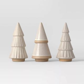 3pc Ceramic Christmas Tree Figurine Set - Wondershop™ White