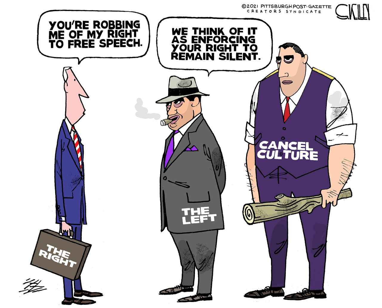 Editorial Cartoon U.S. right left cancel culture